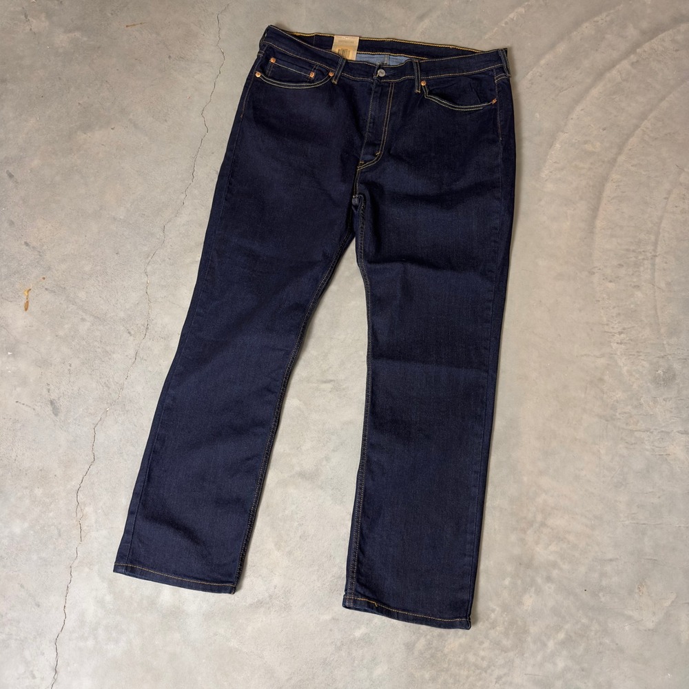 NWT Levi's 514 Straight Fit Jeans Mens 38x30 Dark Wash Blue Stretch Denim Baggy